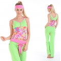 Printed Fabric Yoga Casual Workout Summer sportswear Suits(Print Sexy Long Vest+Pants)